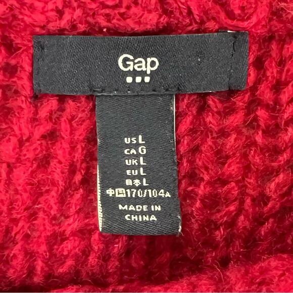 Gap Wool-blend Open Knit Cranberry Long Sleeve Sweater‎ Size Large - Picture 5 of 6